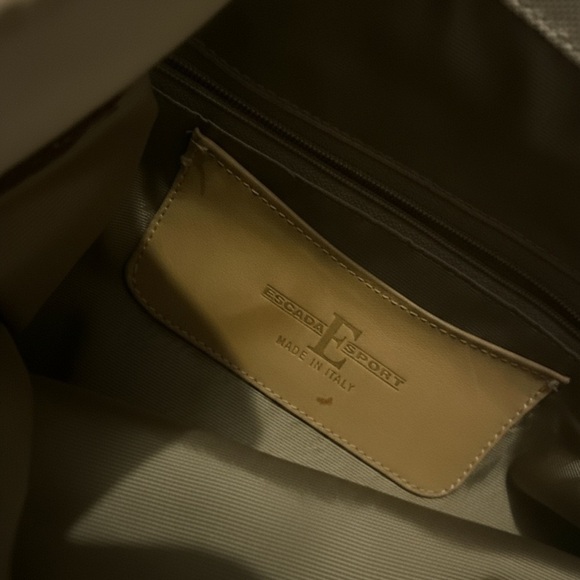 Escada Vintage canvas and leather Tan and Cream backpack - Picture 4 of 11